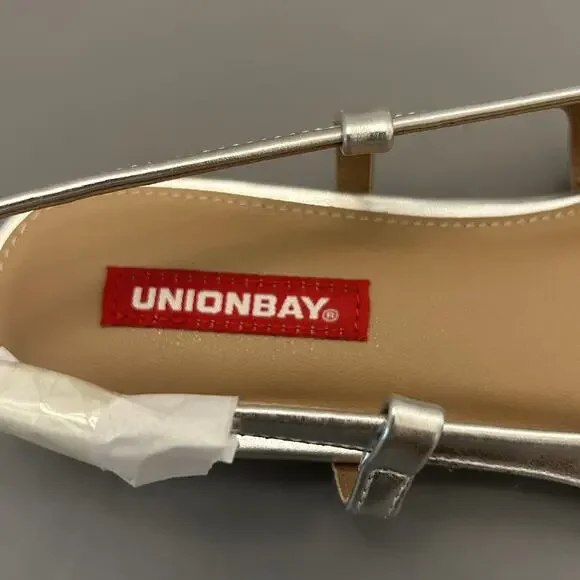 UNIONBAY Women's Cassidy Ballet Flat Sandal Silver/Black New w/ Box 7M - Picture 7 of 9